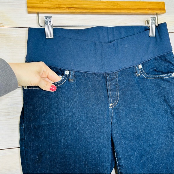 Gap 1969 Maternity Resolution Slim Straight Dark Blue Jeans - Picture 3 of 7